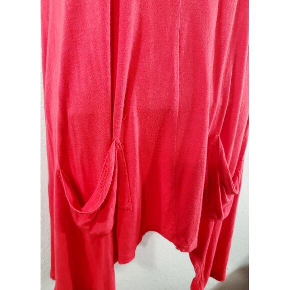 Workshop Andrea Jovine Orange Asymmetrical Hem Top Large Lightweight Soft Flowy - Picture 2 of 5
